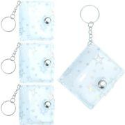 フォトアルバムキーチェーン ミニ インタースティシャルポケット 2インチ 透明 星柄 写真