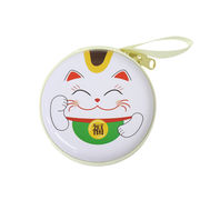 ＜和雑貨・和土産＞ラウンド缶ケース 招き猫　No.303-980