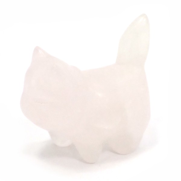 ≪特価品/国内在庫≫ローズクォーツ/猫ネコ/彫刻/約35x34x19mm