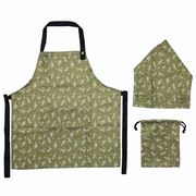 こどもエプロン Lサイズ 3点 きょうりゅう グリーン【小ロット販売】
