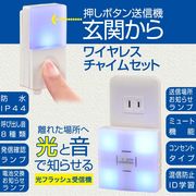 monban CUBE II ワイヤレスチャイムセット 押しボタン送信機+光フラッシュAC電源式受信機