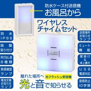 monban CUBE II 防水押しボタン送信機＋光フラッシュ電池式受信機