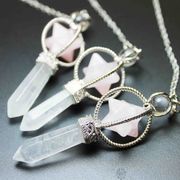 ペンデュラム　ローズクォーツ　水晶　マカバスター　入り　振り子　ダウジング　クリスタル