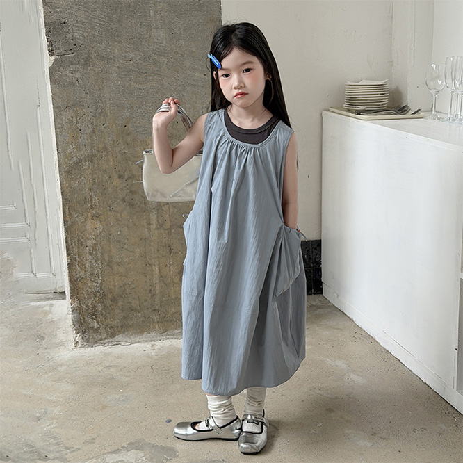 2026夏※KUJ☆UPF100+ 女の子 UVカット ノースリーブワンピース 速乾素材