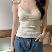 V ネックレースニットキャミソール カップ付き インナー兼アウター
