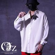【ジャガード切替シャツ】メンズ 長袖 クレイジーパターン 総柄 モード 秋服 新作 2026