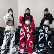 ストリート系 キッズ ヒップホップ 春夏物 甘辛 女の子 ジャズダンス 演出服 セットアップ