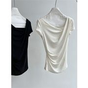 甘辛コーデならおまかせ ドレープ襟露肩カットソー春夏主力商品 S/M/L 3サイズ小ロット仕入対応