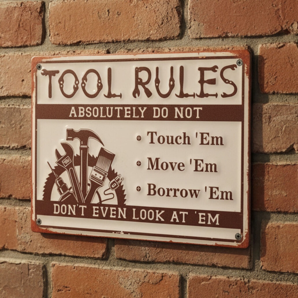 アメリカンクラシック  エンボスティンプレート TOOL RULES Absolutely Do Not★