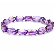 上品な淡紫カラー アメトリン《Ametrine／紫黄水晶》カットビーズ ブレスレット