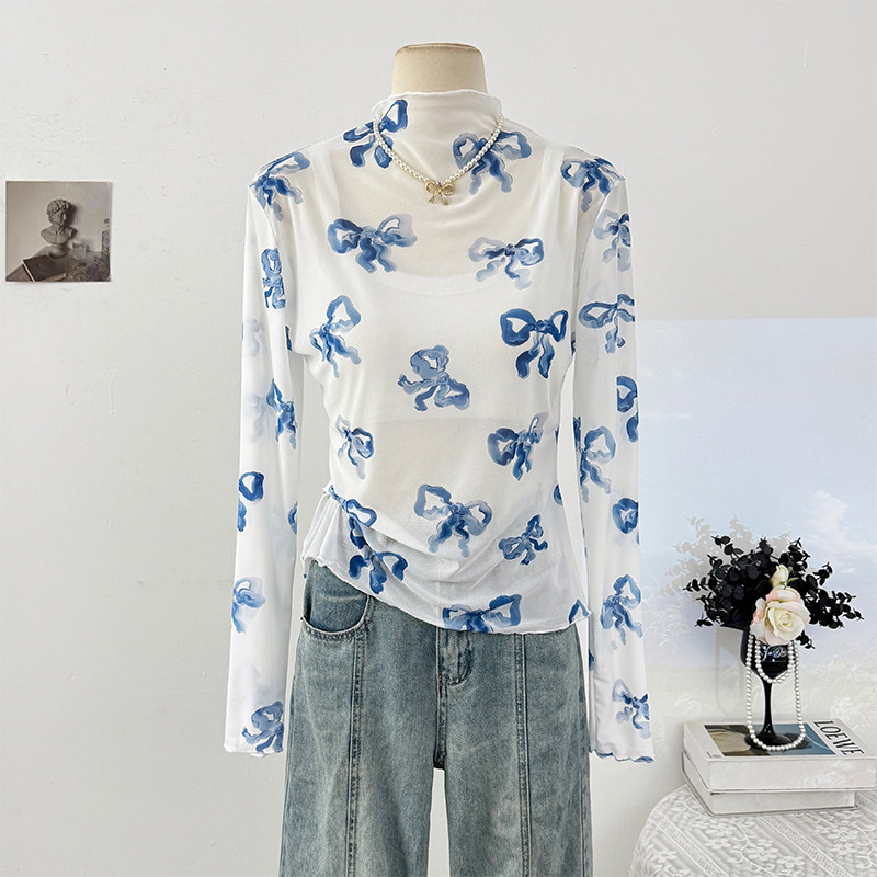リボンTシャツ　レディース　INS　韓国ファッション