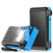 太陽光発電  パワーバンク  20000 mAh 手回し発電機  モバイル電源  屋外緊急 LED ポータブル