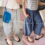 2026夏新作　子供服　キッズ　女の子　7分丈　パンツ　カジュアル　2色80～130cm　DC