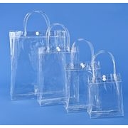 厚手 PVC 透明ハンドル付き袋 ワイン・贈答品専用 持ち手付きプラスチック包装袋