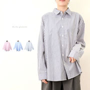 □SALE□先染ストライプ　オーバーサイズ　シャツ(33260)