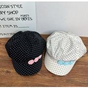 帽子  キャップ ベレー帽 八角帽子 画家帽子 ドット柄　小顔効果  紫外線カット