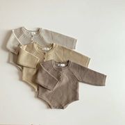 韓国風秋ニットロンパース 新生児男女兼用可愛いミニ帽子付き