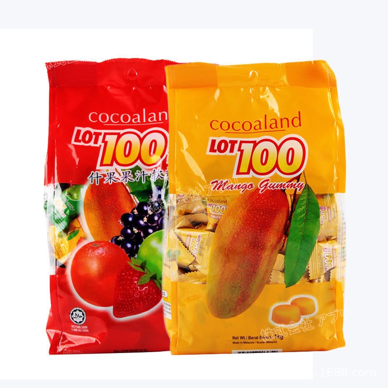 【1KG/袋】グミ お菓子 糖菓 果汁 ジュース lot100 マンゴー いちご カシス オレンジ青リンゴ ゼリー