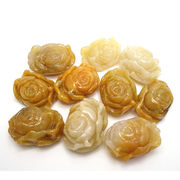 ≪一点物≫天然石イエロージェイド/翡翠　ローズ薔薇ばら　 浄化・置物・観賞用パワーストーン
