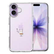 iPhone17 側面ソフト 背面ハード ハイブリッド クリア ケース 猫 ネコ 腹巻 Appleは重いなぁ