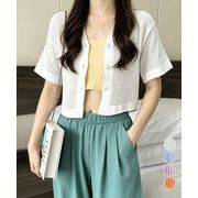 サマーニットカーディガン 透かし編み夏服