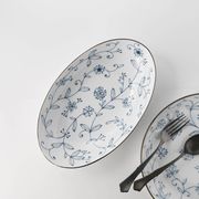 線唐草 26cm 楕円大鉢(カレー皿)[美濃焼]