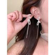 リボンピアス　ロングピアス　韓国ファッション　アクセサリー