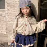 【2026秋新作】韓国風子供服 ★キッズ  フード付きカーディガンジャケット★80cm-130cm 2色