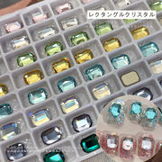 クリスタルストーン 高品質 ダイヤカット レクタングル 立体 ビジュー 長方形 四角 小粒 カラーストーン