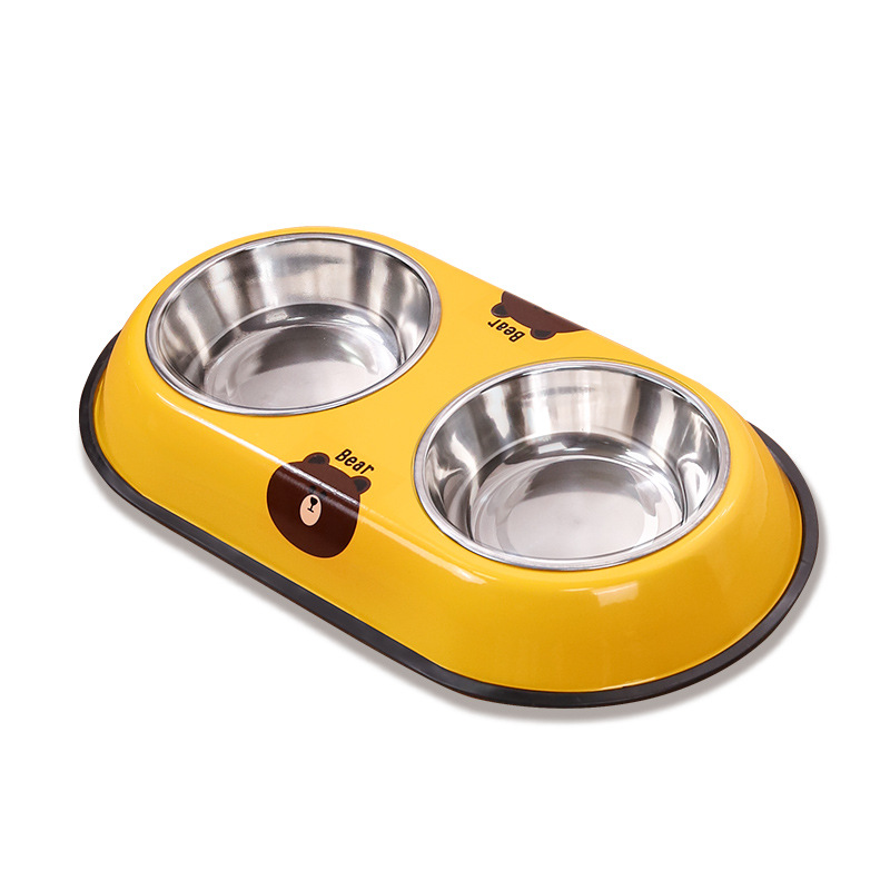 2026 年新品 ステンレスペット食器 ダブルボウル一体型 犬猫兼用 倒れにくい給食器