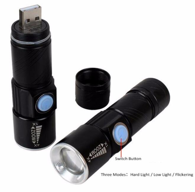 ハンディライト LEDライト 充電式 懐中電灯 ズーム付き 充電式 COBライト ハンドライト USB充電