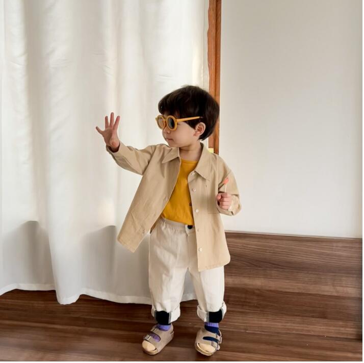 子供服春秋服★男の子コットンシャツ★ファッションシャツ子供春服★潮流子供春服★80-130
