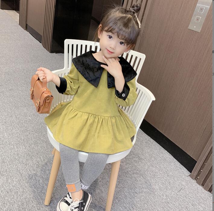 子供服春秋服★女の子シャツドレス★ファッションドレス子供春服★潮流子供春服★80-130