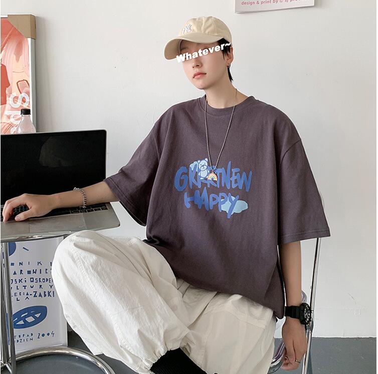 韓国風  Tシャツ　メンズ半袖Tシャツ　　　春夏　　ファッション半袖★M-3X
