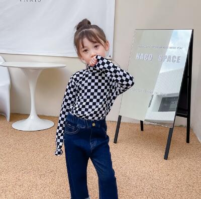 子供用アパレル　トップス　チェック柄　Tシャツ　80-130