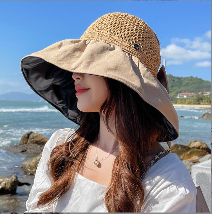 夏レディース帽子★薄い漁師の帽子★日焼け止め、日よけ帽★ファッションハット★紫外線対策