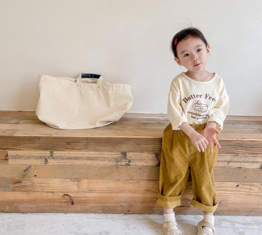 子供服春夏服★女の子長袖Tシャツ★ファッションTシャツ子供服★韓国風子供夏服★80-130