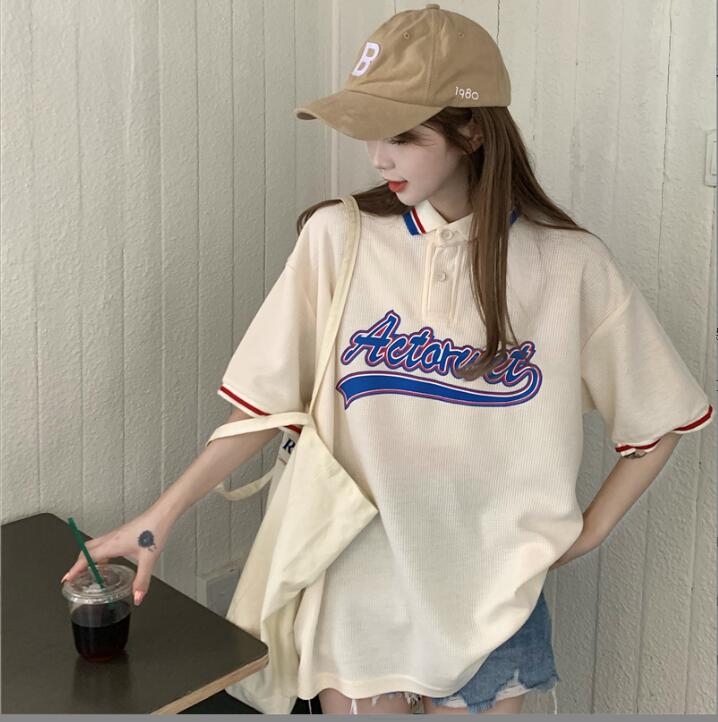 韓国風　レディース　半袖Tシャツ　新しい夏，気質，ファッションTシャツ　★M-X