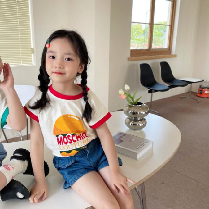 子供服夏服★女の子半袖Tシャツ★ファッションTシャツ★韓国風子供夏服★90-140