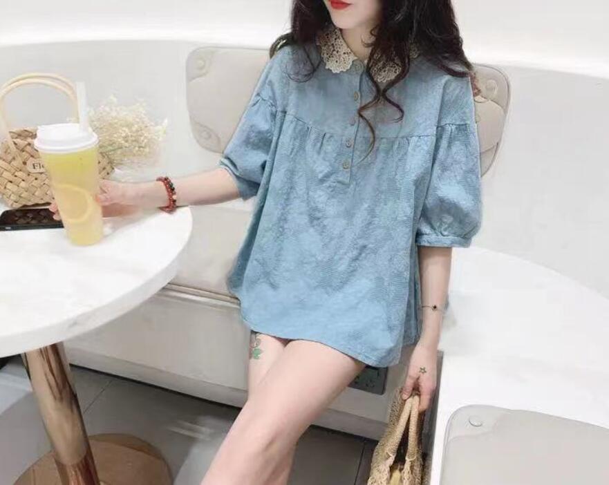 韓国風　レディース　半袖シャツ　夏新しい，気質，ファッションシャツ　，シャツ★M-3X