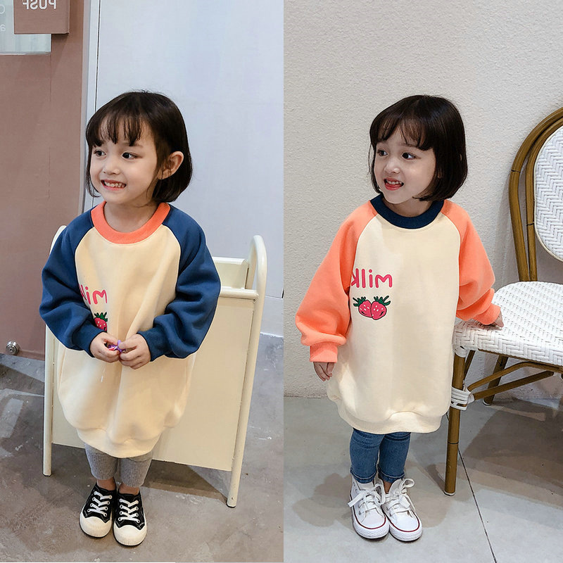 秋冬新作　子供服　女の子　キッズスウェット　長袖トップス　Tシャツ