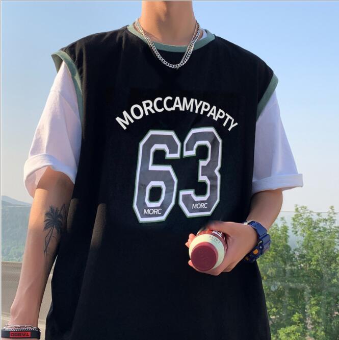 夏のノースリーブTシャツ男韓版トレンド個性バスケットボールベスト