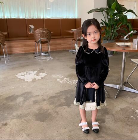 秋新作　女の子 子供 ツーピーススーツドレス ファッション ペティスカートストラップドレス 韓国風