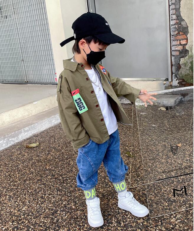 子供服春秋服★男の子シャツ★ファッションシャツ子供春服★潮流子供春服★90-140