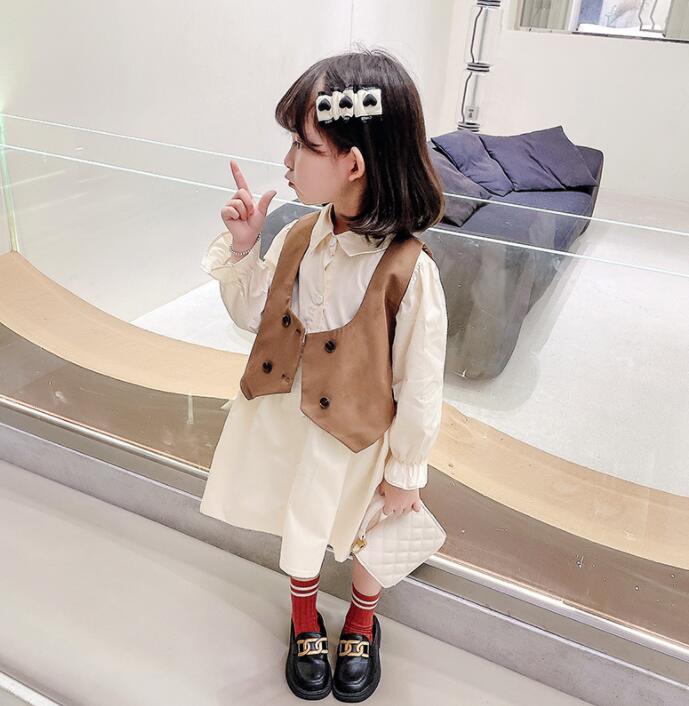 春秋新作 女の子 韓国風ドレス  子供服 ファッションドレス キッズ服 ★90-140