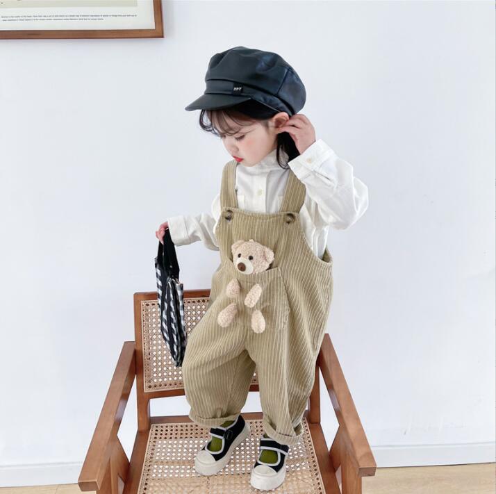 春秋新作 女の子 韓国風サロペットパンツ  子供服 ファッションパンツ キッズ服 ★80-130
