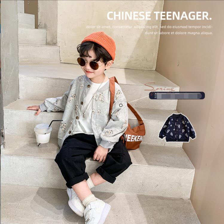 春秋男の子ニットコート、かわいいセーター、子供服、子供服、新作ファッション★90-130
