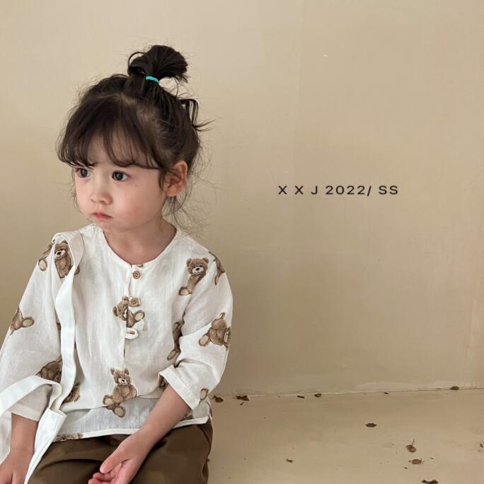 子供服春秋服★男の子綿とリネンシャツ★ファッションデニムシャツ子供春服★潮流子供春服★80-130
