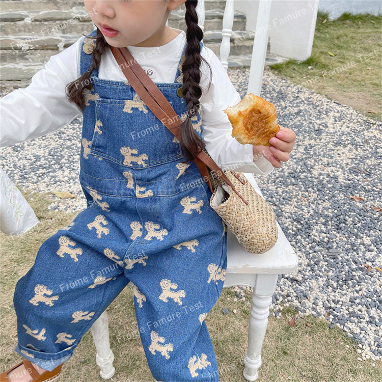 オーバーオール、 韓国風、春着、子供服、女の子  、 ファッション、ジーンズ
