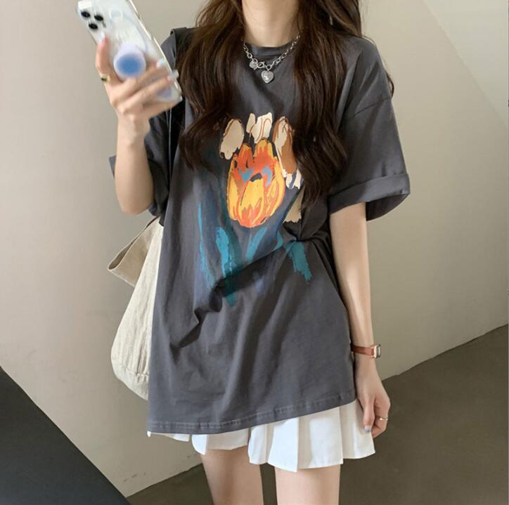 韓国風　レディース　半袖Tシャツ　夏新作　カジュアル　Tシャツトップス　ブラウス★M-2XL